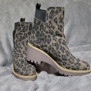 Corkys Gray and Black Ankle Booties with Chunky Sole